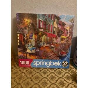 Springbok 1000 Piece Puzzle Italian Café Canal Scene NEW Sealed Venice Style